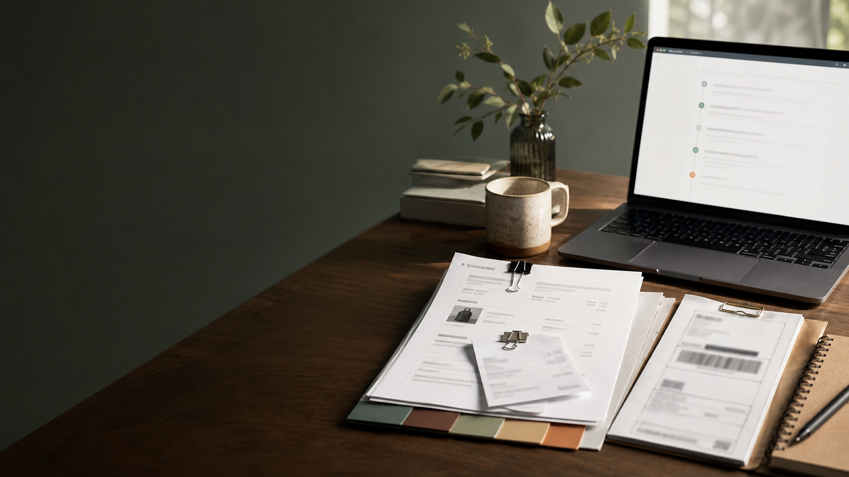 Organized ecommerce dispute evidence packet with laptop and delivery records