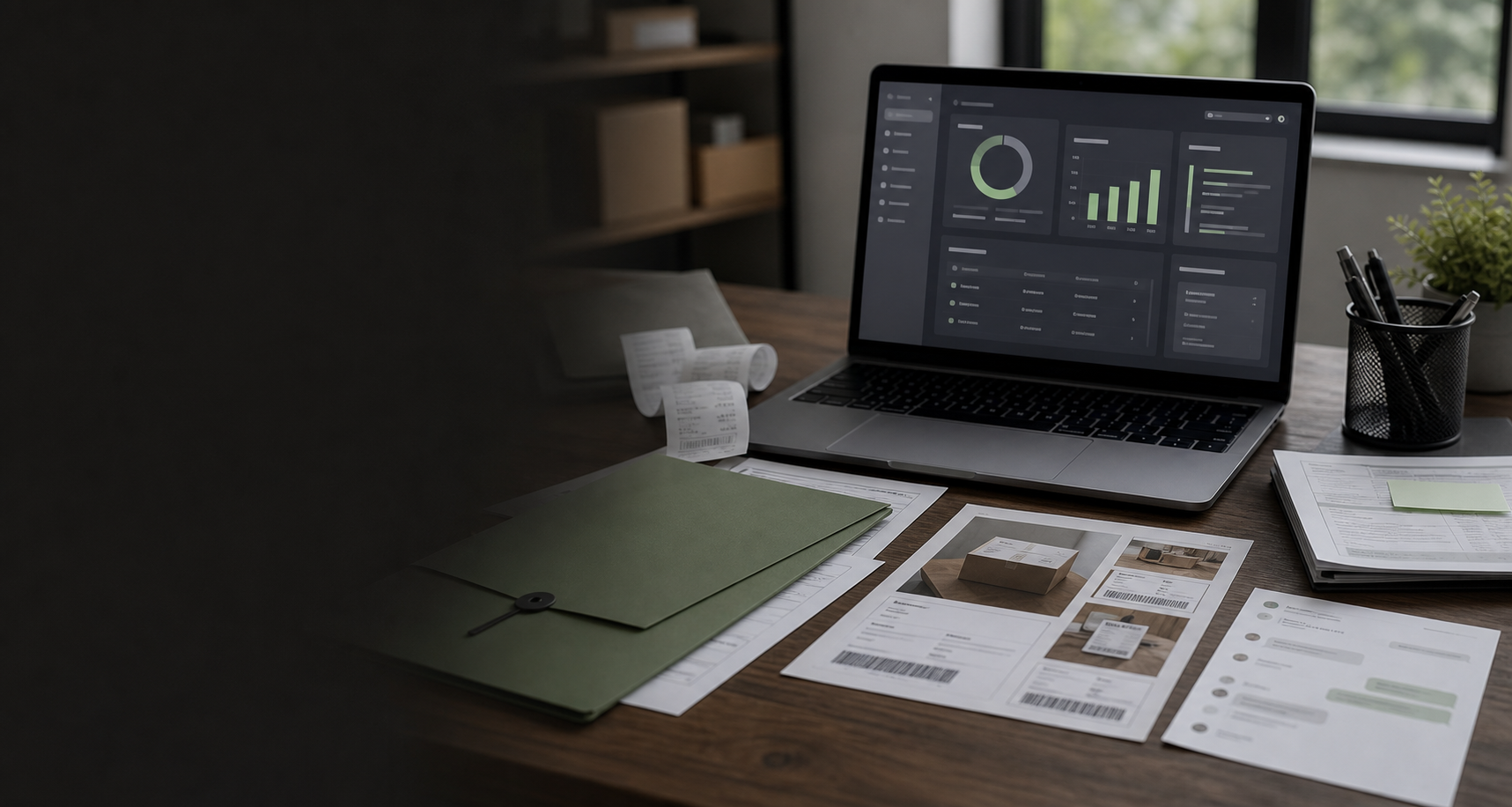 Organized Stripe dispute evidence packet on an ecommerce operations desk
